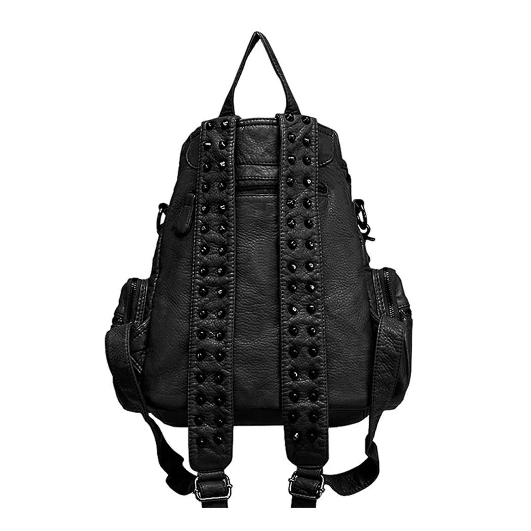 BUKESIYI Mujer Bolsos Mochila Niña Vestir Antirobo Pequeña Casual Bandolera Portatil PU Cuero Piel ES78222