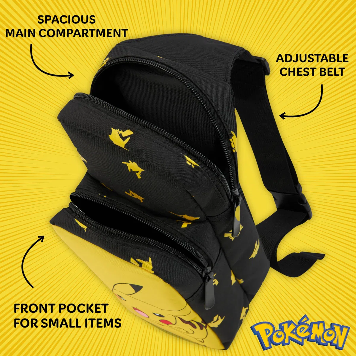 Pokemon Bolso Cruzado Niño - Bolso de Hombro Accesorios para Niños Correa Ajustable Bolsos para Niños - Regalos