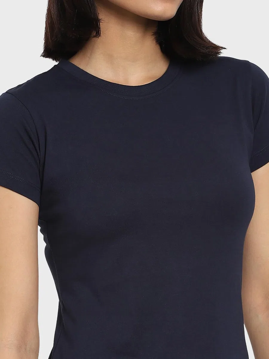 Bewakoof 243240_BK - Camiseta de manga corta con cuello redondo para mujer (paquete de 1)