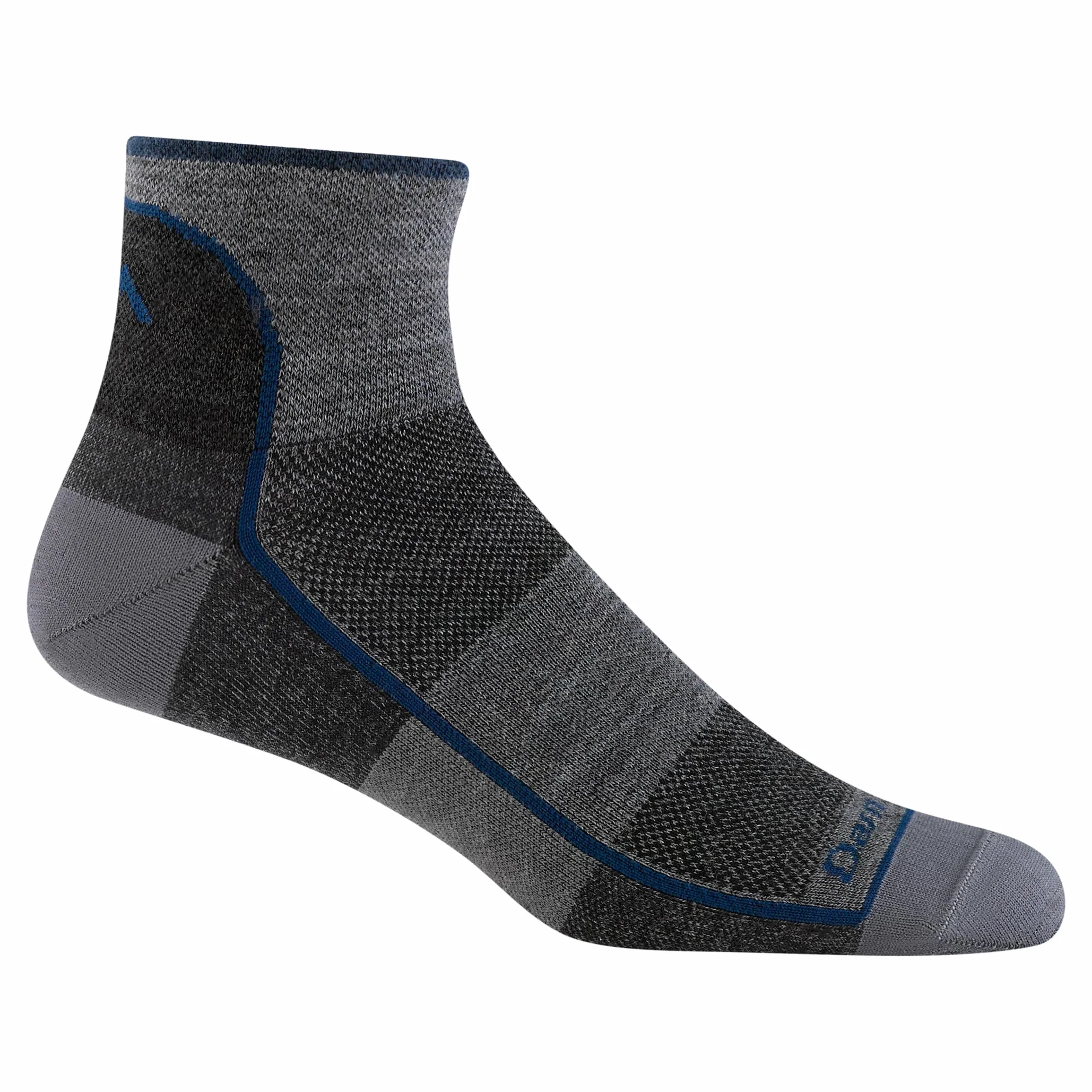 Darn Tough Quarter Calcetines para correr para hombre, calcetines ligeros de cuarzo (estilo 1715)
