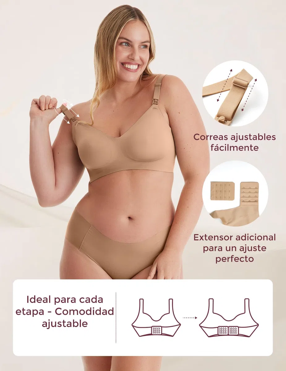 momcozy Sujetador Lactancia sin Costuras, Sujetador sin Aros y Acolchado de Forma Natural, Cómodo y Suave para Embarazo, Lactancia, Dormir y Uso Cotidiano