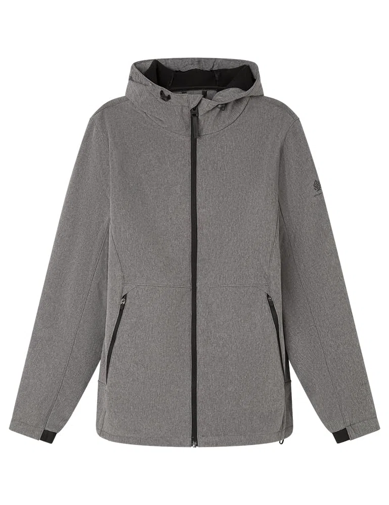 SPRINGFIELD Softshell Melange Technical Short Parka Water Resistant with Hoodie Capucha para Hombre