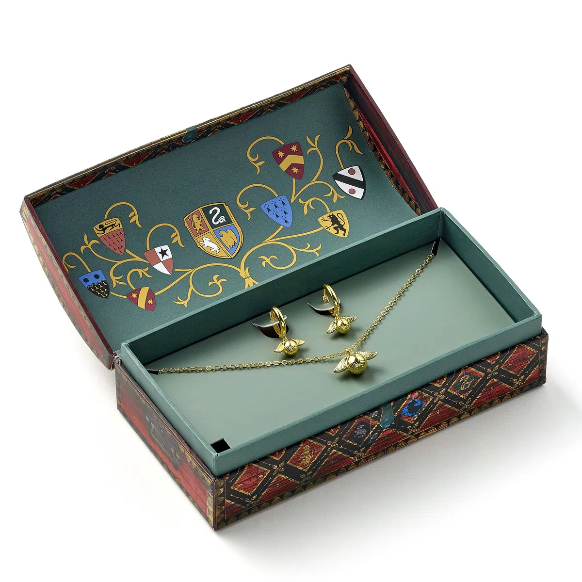 Harry Potter Caja de Regalo Quidditch Unisex Collar Dorado Aleación de Zinc