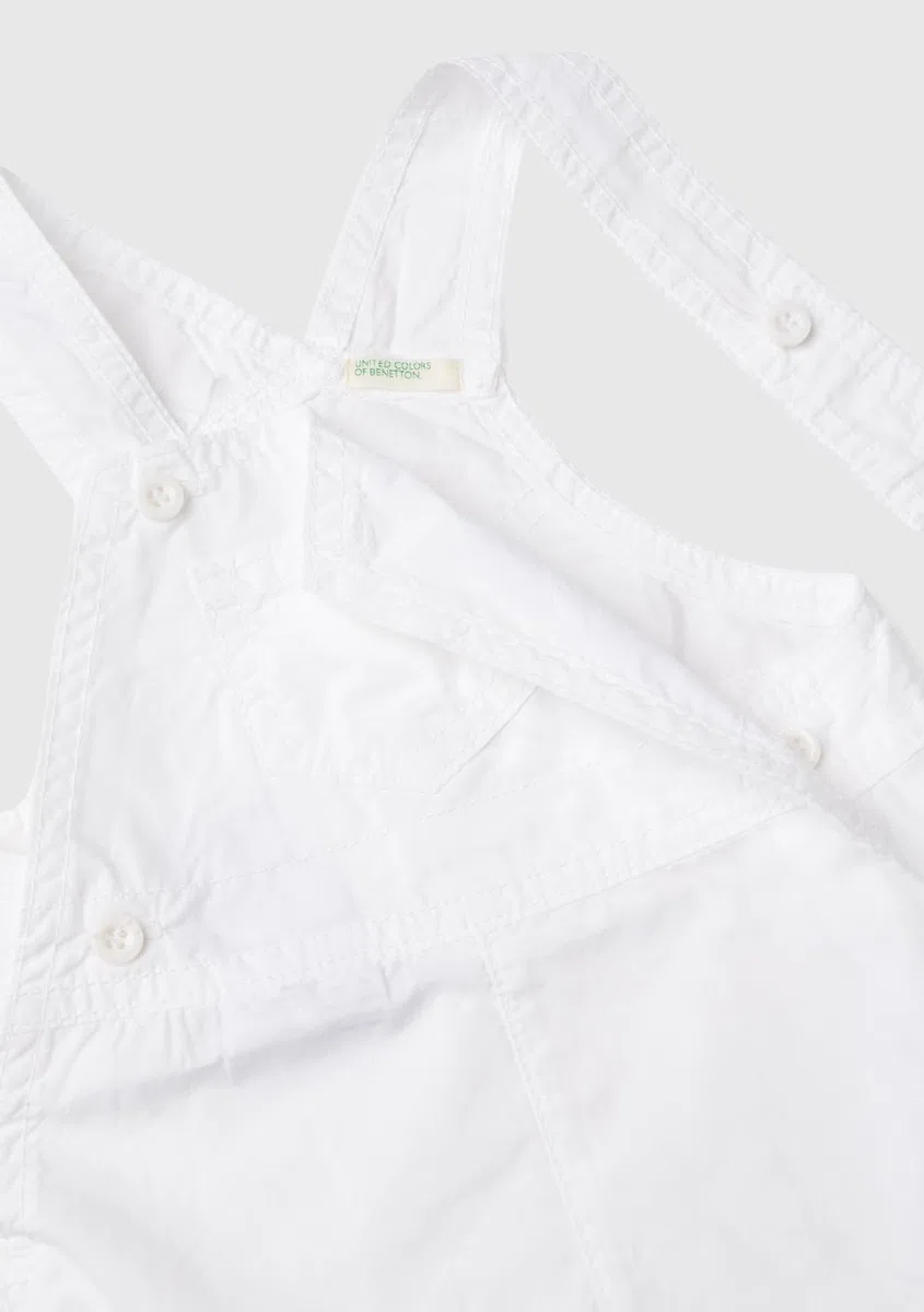 United Colors of Benetton Salopette 4U3KAT011, Peto Bebe Bebé-Niños, Bianco,