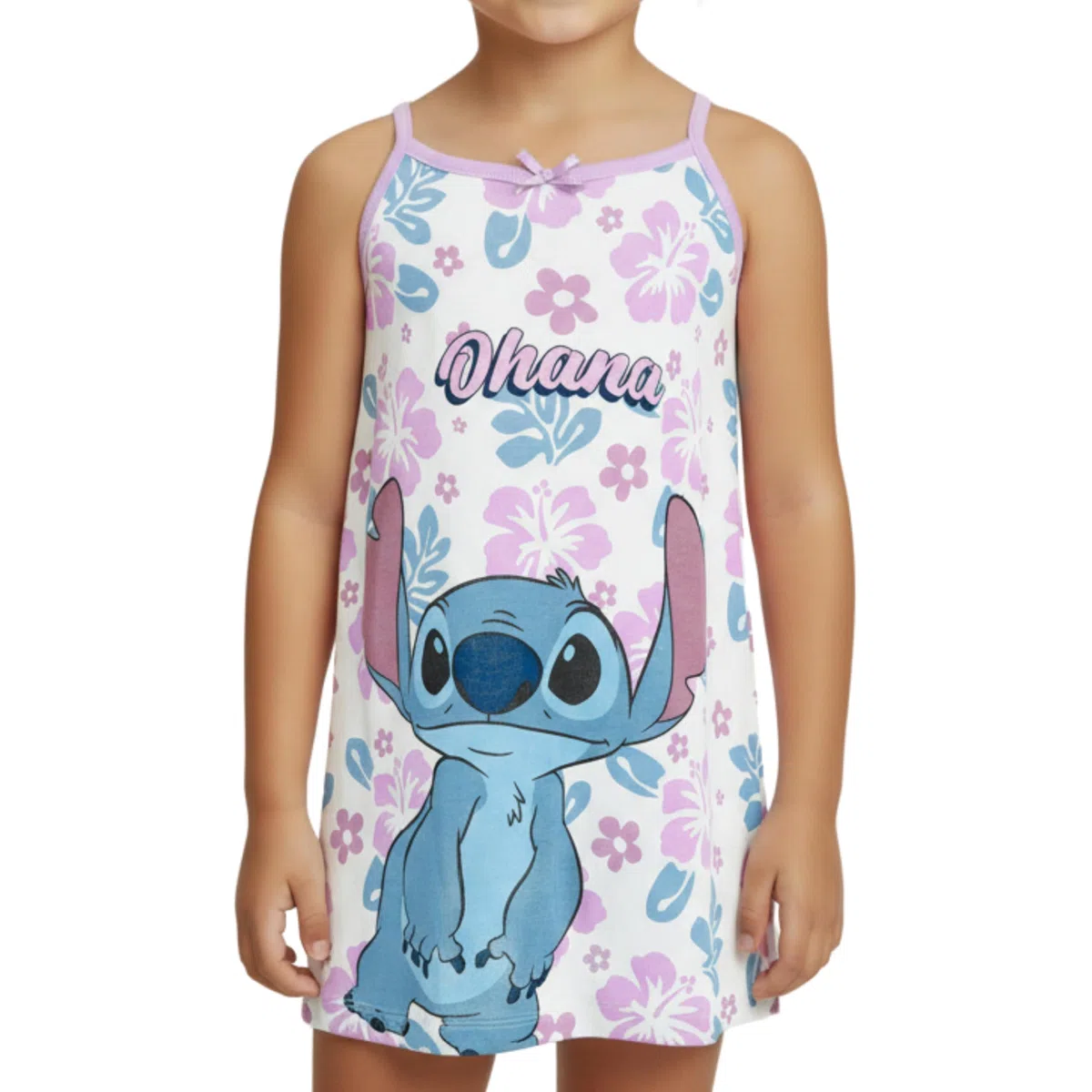 Disney Stitch Camison para Niñas, Camison Corto de Algodon Suave, Camison Tirantes Verano, Tallas 3 a 8 Años