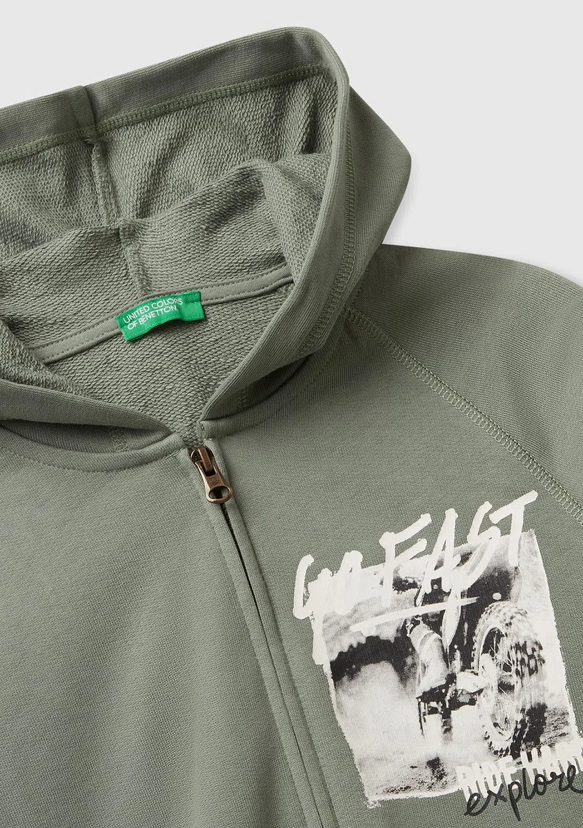 United Colors of Benetton Giacca C/CAPP M/L 33nvc505a Sudadera con Capucha Niños y Adolescentes