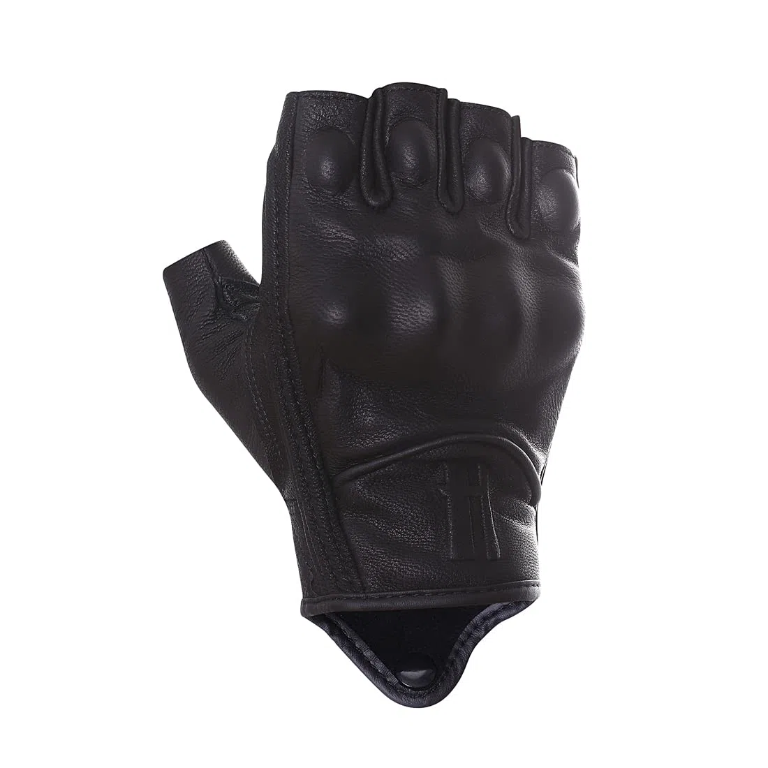 Harssidanzar Guantes de Motocicleta de Cuero de Piel de Cabra sin Dedos para Hombre con Pantalla táctil GM037EU
