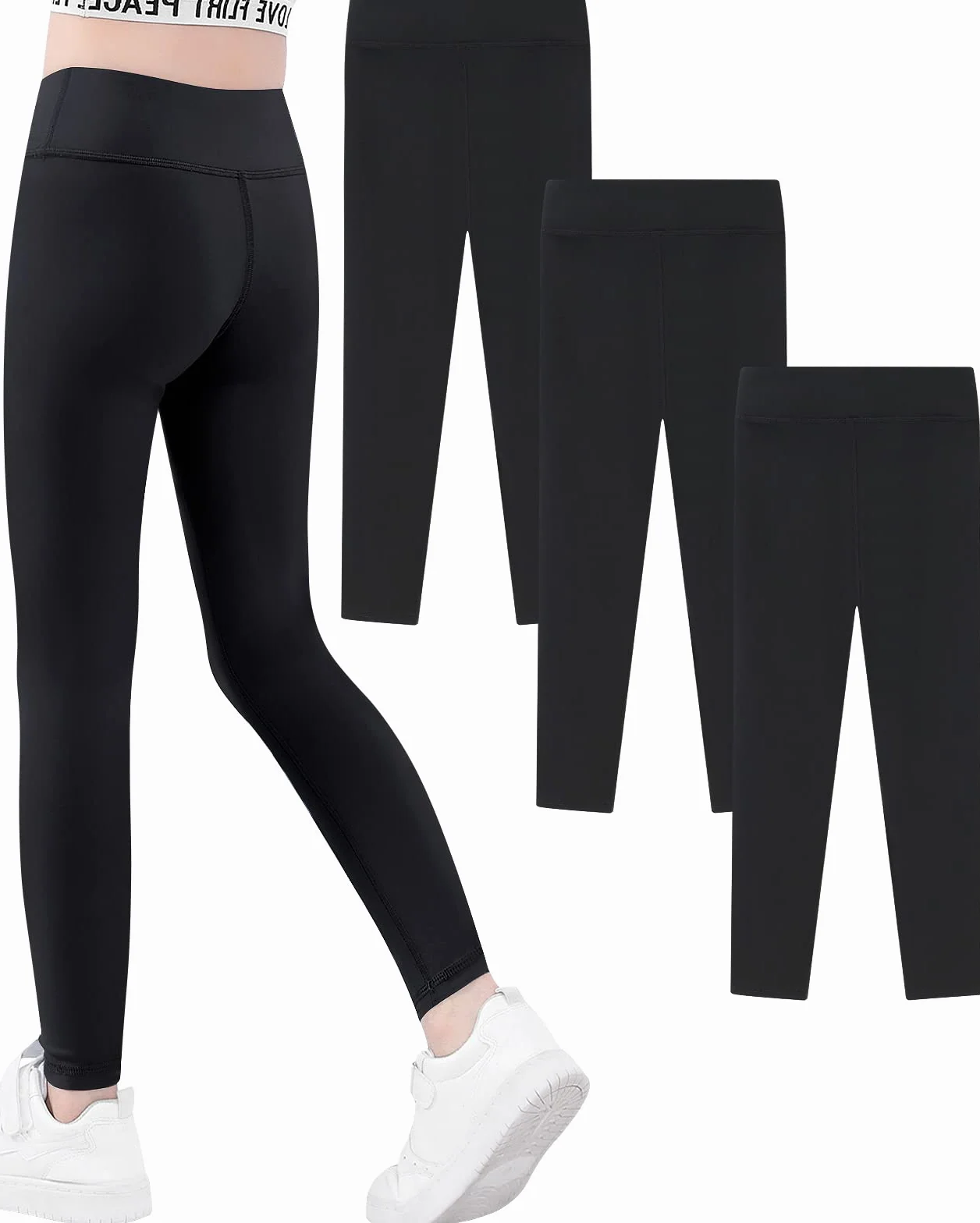Domee Leggins Yoga Deporte Pantalones Niña Pack de 3